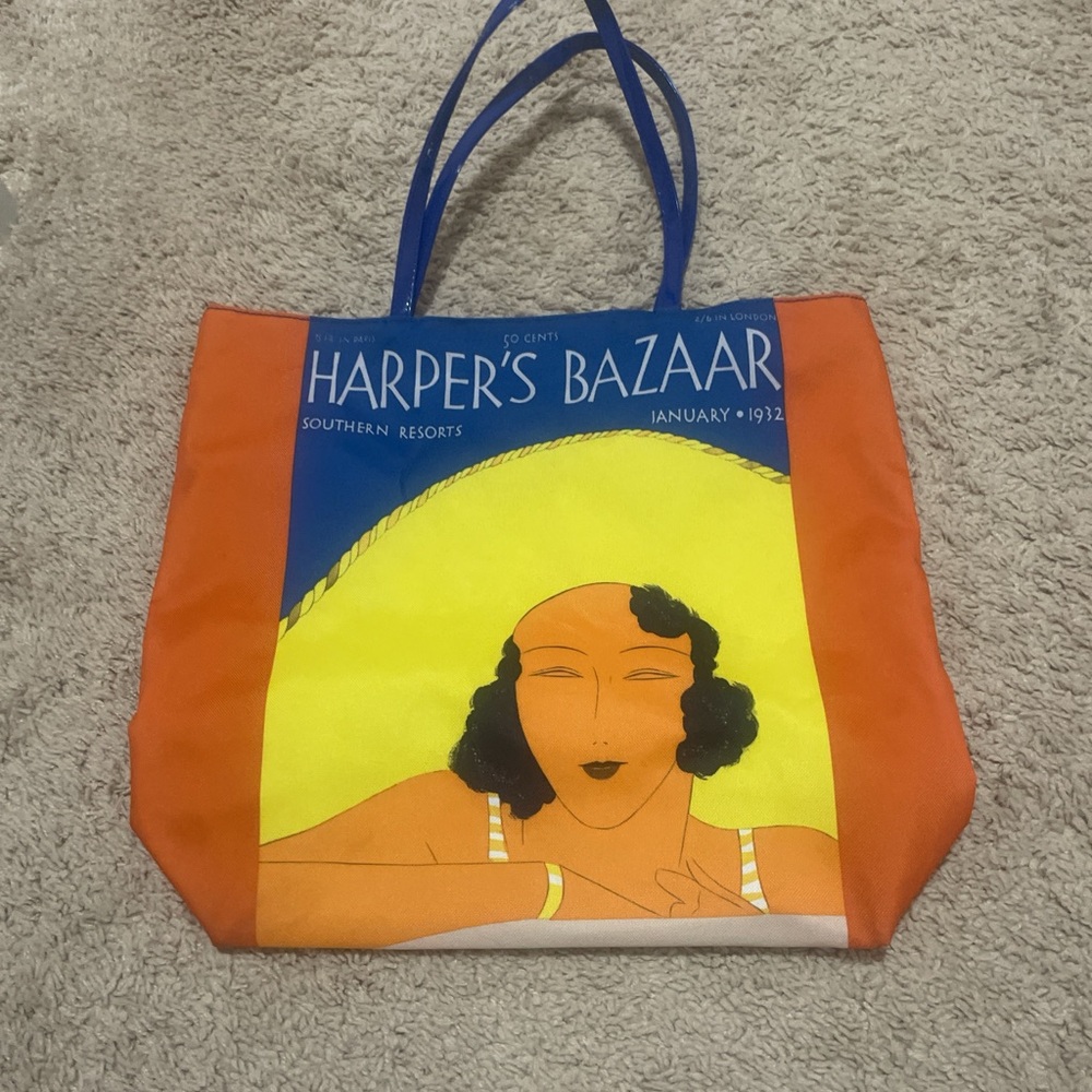 Harper Blue and Orange Tote Bag
